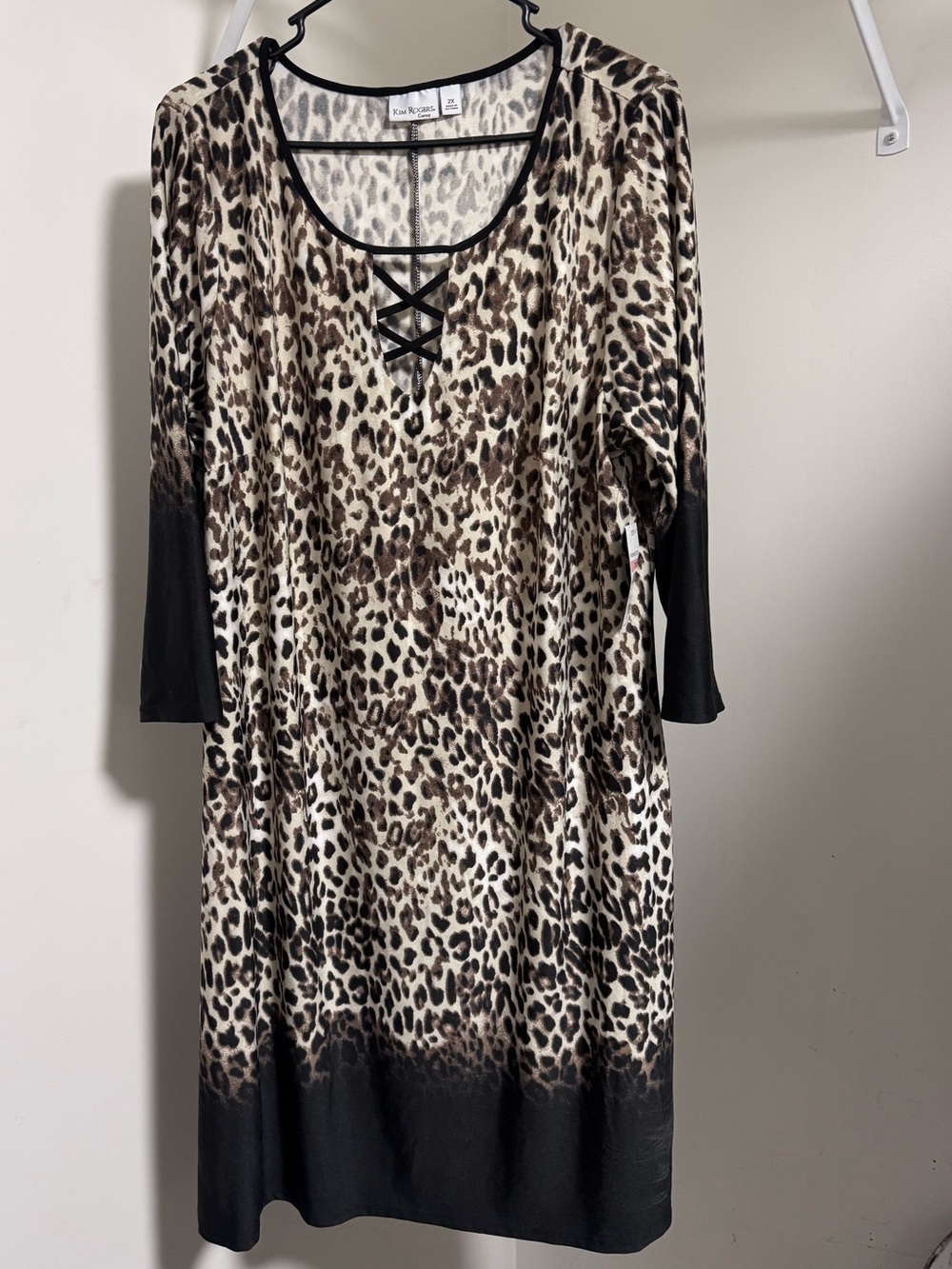 Kim Rogers Curvy Leopard Print Dress NWT